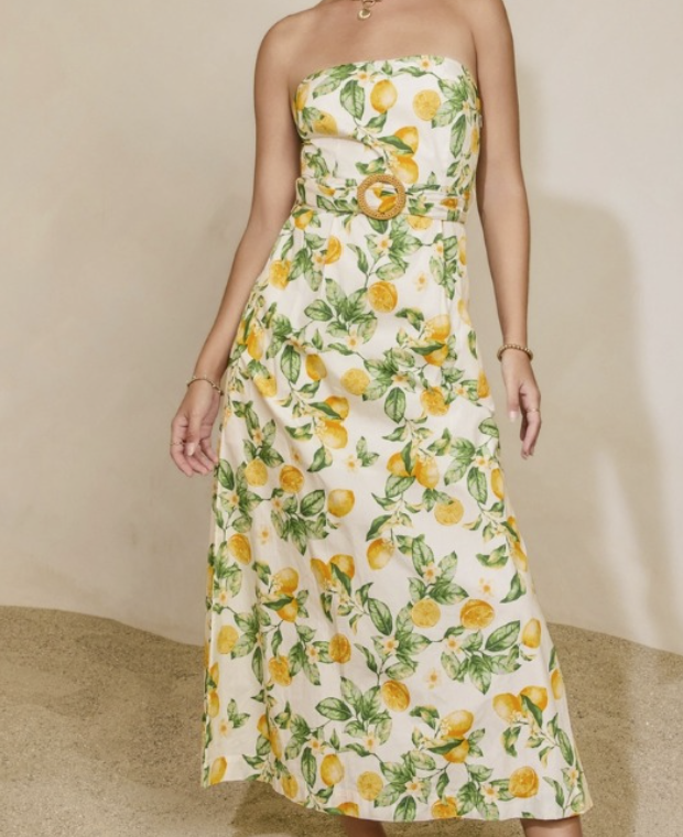 Lemon print maxi dress product photo