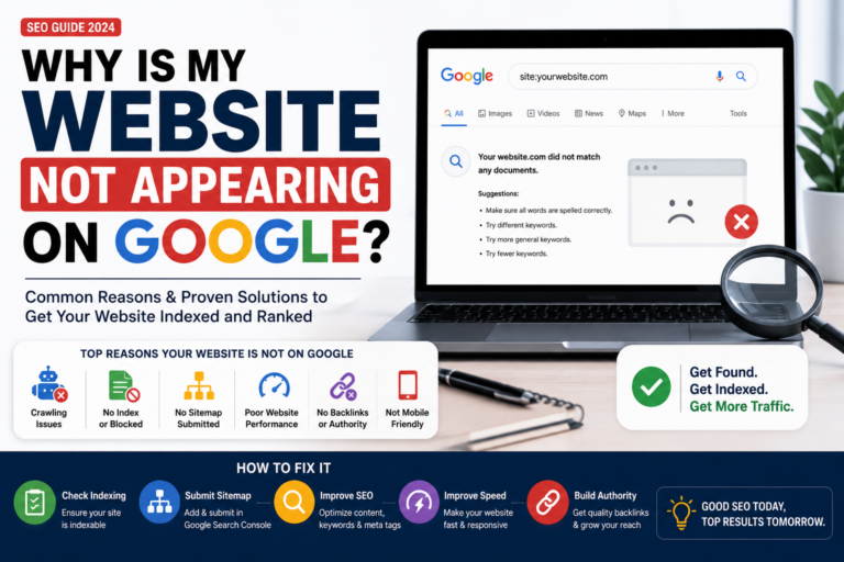 Why is my website not appearing on Google search results and how to fix indexing issues
