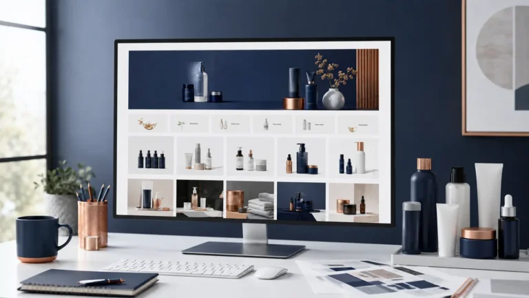 Amazon Storefront design workspace with organized product collection layout