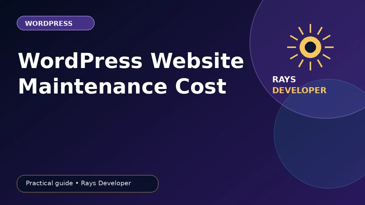 WordPress maintenance cost guide for small businesses